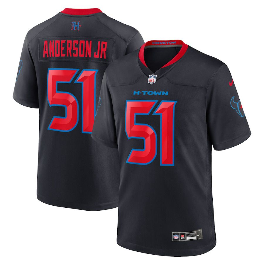 Men Houston Texans #51 Will Anderson Jr. Nike Navy 2nd Alternate Game NFL Jersey->->NFL Jersey